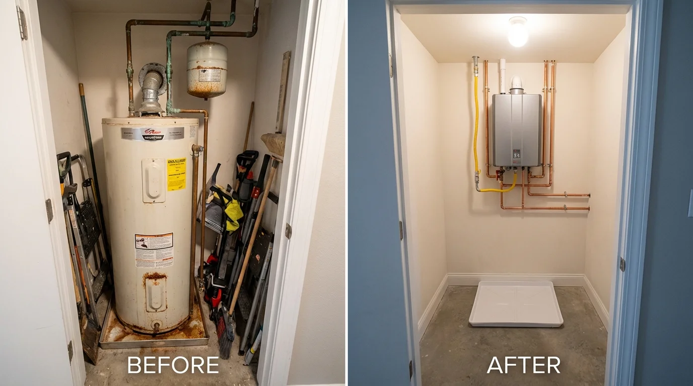 Tank water heater versus wall-mounted tankless unit comparison for Niles, MI homeowners